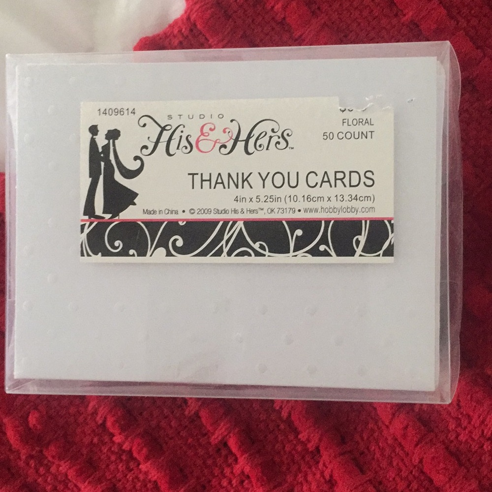 New Set of 50 Thank You Cards with Envelopes